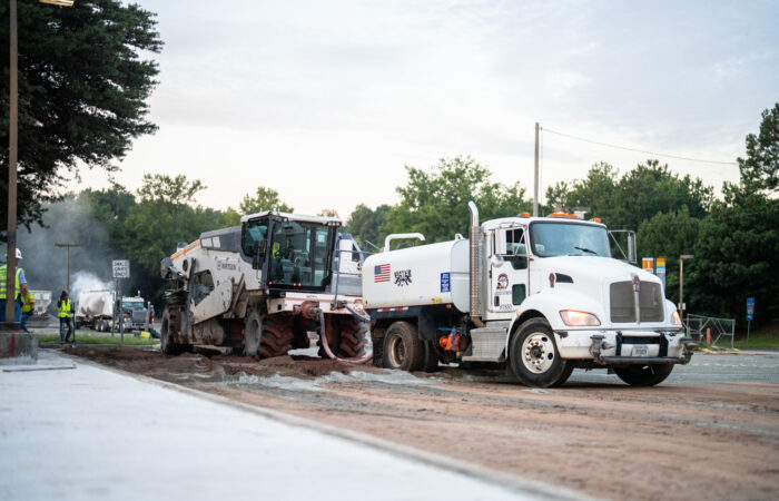 APCC, Stabilization trucks, next to sidewalk
